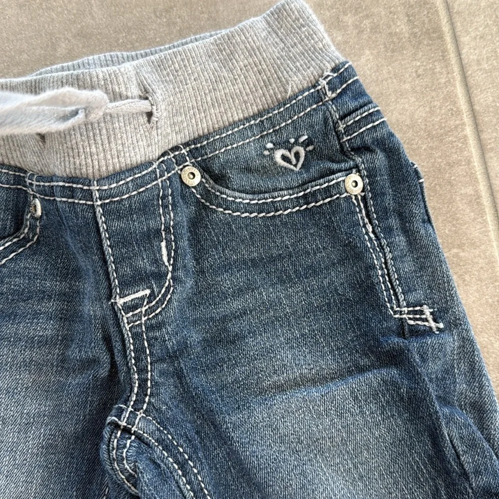 *LIKE NEW* Justice Girl's Cuffed Jean Shorts w/ Drawstring - 6S